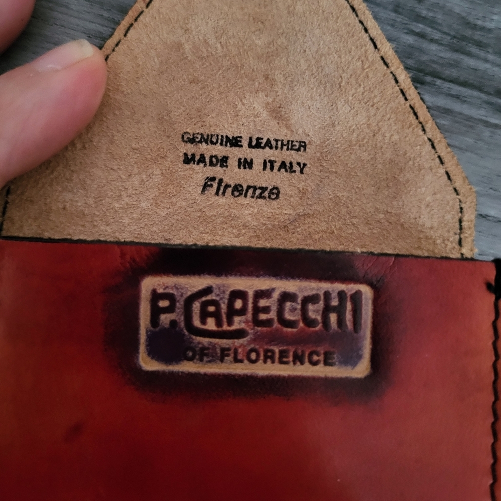 Piero Capecchi of Florence Italian Leather Square Pouch/Coin Purse - Picture 7 of 9